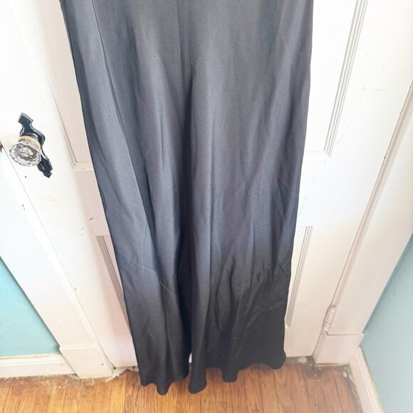 J. Crew 100% Silk Maxi Dress Cocktail Wedding Event V-Neck Classic Black Tie T10 - Picture 6 of 12